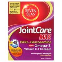Seven Seas JointCare Max 1500mg Glucosamine Plus Omega-3, Vitamin C & Collagen Duo Pack