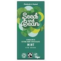 seed bean org extra dark mint bar 85g