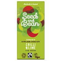 seed bean org extra dark chilli lime bar 85g