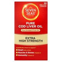 seven seas pure cod liver oil extra high strength caps x 30