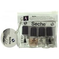 Seche Vite Seche French Manicure Travel Kit Gift Set 2 x 3.8ml Nail Polish + 3.8ml Top Coat + 3.8ml Base Coat + Nail File + Edge Guides