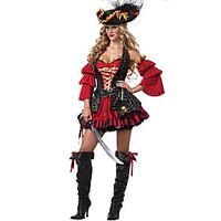 Sexy Pirate Girl Costumes Movie TV Theme Costumes Halloween Red Patchwork Terylene Dress / More Accessories