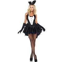 Sexy Bunny Girl Black Dress Women\'s Halloween Costume (One Size)for Carnival