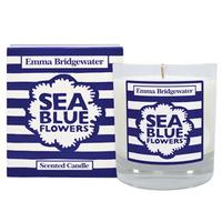 sea blue flowers candle