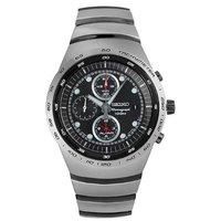 seiko mens alarm chronograph 100m stainless steel watch snaa85p1 black