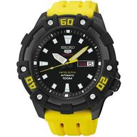 Seiko Men\'s 5 Sports Automatic Limited Edition Diver\'s 100M Stainless Steel Watch SRP509K1 - Black and Yellow