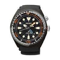 Seiko Men\'s Prospex Sea Automatic Kinetic Diver\'s 200M Stainless Steel Watch SUN023P1 - Black and Orange