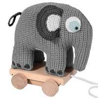 Sebra - Crochet Pull-along Elephant - Grey (3011302) /motoric Toys /grey