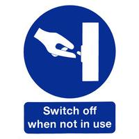 Self-Adhesive \'Switch Off\' Safety Sign (100 x 75mm)