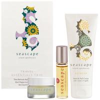 Seascape Island Apothecary Gifts Travel Essentials Trio Gift Set - Refresh Hand and Nail Cream 75ml, Peppermint Oil Lip Balm 10g and Soothe Sleep Oil 
