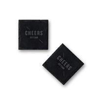 set of square slate coasters linear cheers etching