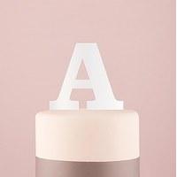 Serif Monogram Acrylic Cake Topper - White