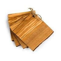 Set of 4 Rustic Wooden Coasters Bar Accessories