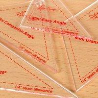 Sew Easy Mini Clear Template Bundle -Includes 120 Degree Triangle, Easy Angle, Quarter Square Triangle and Clear Diamond 60 Degree 387948