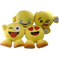 Set Of 4 13 Inch Icons Soft Toys - Love, Kiss, Cheeky Tongue And Crying With
