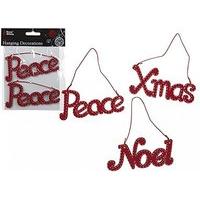 Set Of 2 Die Cut Text Hanging Decorations - Set Of 3 Assorted