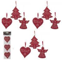 Set Of 3 Die Cut Hanging Decorations - 3 Assorted Designs.