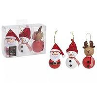 Set Of 3 Hanging Christmas Decorations