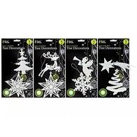 Set Of 2 Glow In The Dark Tree Decorations