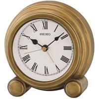 Seiko QXE052G Antique Finish Mantel Alarm Clock Gold