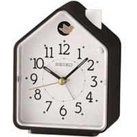 Seiko QHP002K Bedside Beep Alarm or 2 Birds Song Clock Black and White