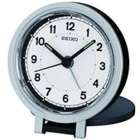 Seiko QHT011K Travel Alarm Clock White and Black