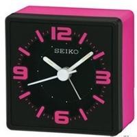 Seiko QHE091P Analogue Bedside Alarm Clock Pink