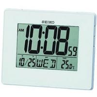 seiko qhl057w lcd alarm calendar clock white