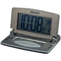 Seiko LCD Desk Alarm Clock Grey Silver