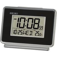 Seiko QHL068K LCD Dual Alarm Calendar Clock Black