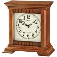 Seiko QXJ028B Wooden Mantel Clock with Dual Chimes