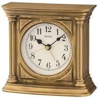 Seiko QXE051G Antique Finish Mantel Alarm Clock Gold