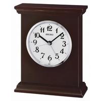Seiko QXE053B Wooden Mantel Alarm Clock Black