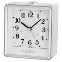 Seiko QHE142W Bedside Beep Alarm Clock with Flashing Light White