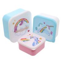 Set Of 3 Lunch Boxes - Unicorn Design
