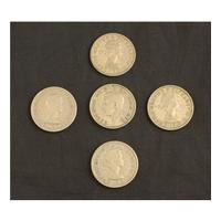 Set of 5 British Two Shillings