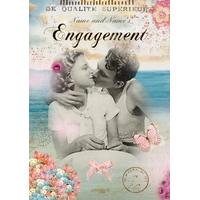 Seaside Kiss - Personalised Engagement Card
