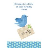 send love personalised birthday card