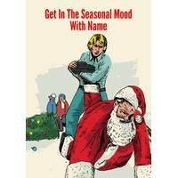 seasonal mood santa modern toss christmas card