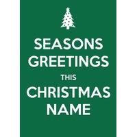 seasons greetings personalised keep calm card