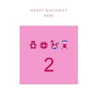 second birthday for a girl personalised age birthday card