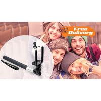 selfie stick with built in wired shutter free delivery