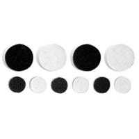 self adhesive loop dots 2 sizes black or white