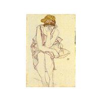 Seated Young Lady By Egon Schiel...