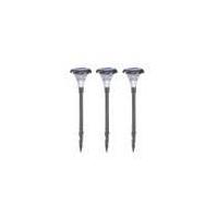 Set of 3 Solar Lights made of Stainless Steel with Ground Spike Esotec