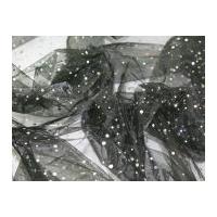 sequin spot organza fabric black