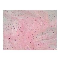 Sequin Spot Organza Fabric Pale Pink