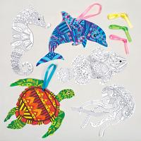 Sealife Creative Colouring Decorations (Pack of 8)