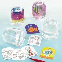 sealife colour in snow globes box of 4