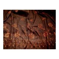 Sequinned Stretch Needlecord Dress Fabric Brown